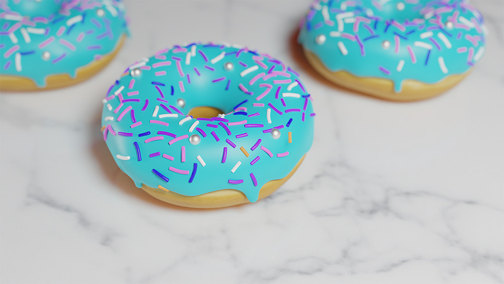 Donut arrangement on marble counter | Free stock render images