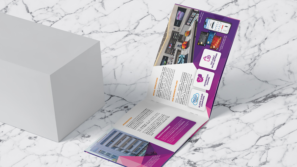 iOne Company Brochure Spread | Freelance Layout Designer in Phnom Penh