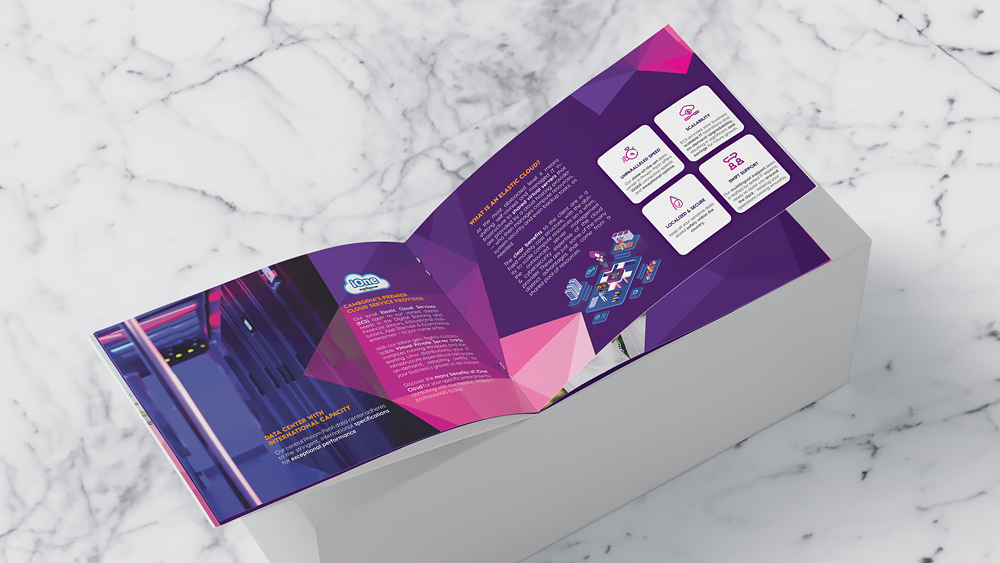 iOne Company Brochure Spread | Freelance Layout Designer in Phnom Penh