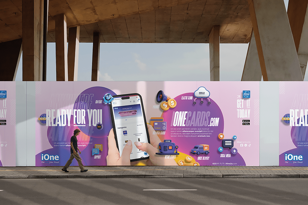 Advertising Design in Phnom Penh | Billboard Creative for iOne Apple Reseller in Cambodia
