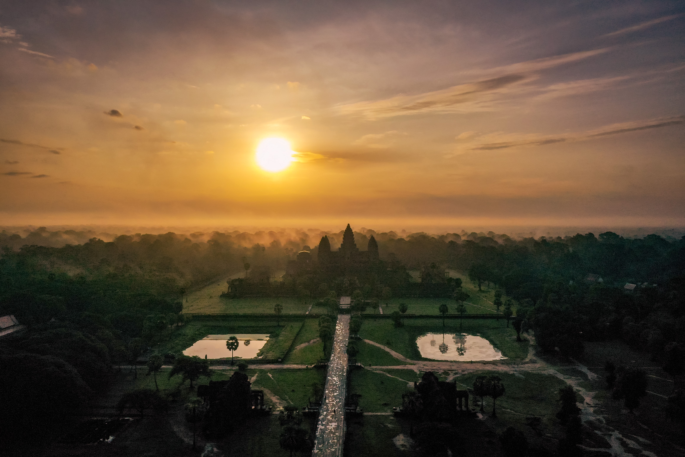 Aerial Drone Photography - Angkor Wat Temple in Siem Reap, Cambodia