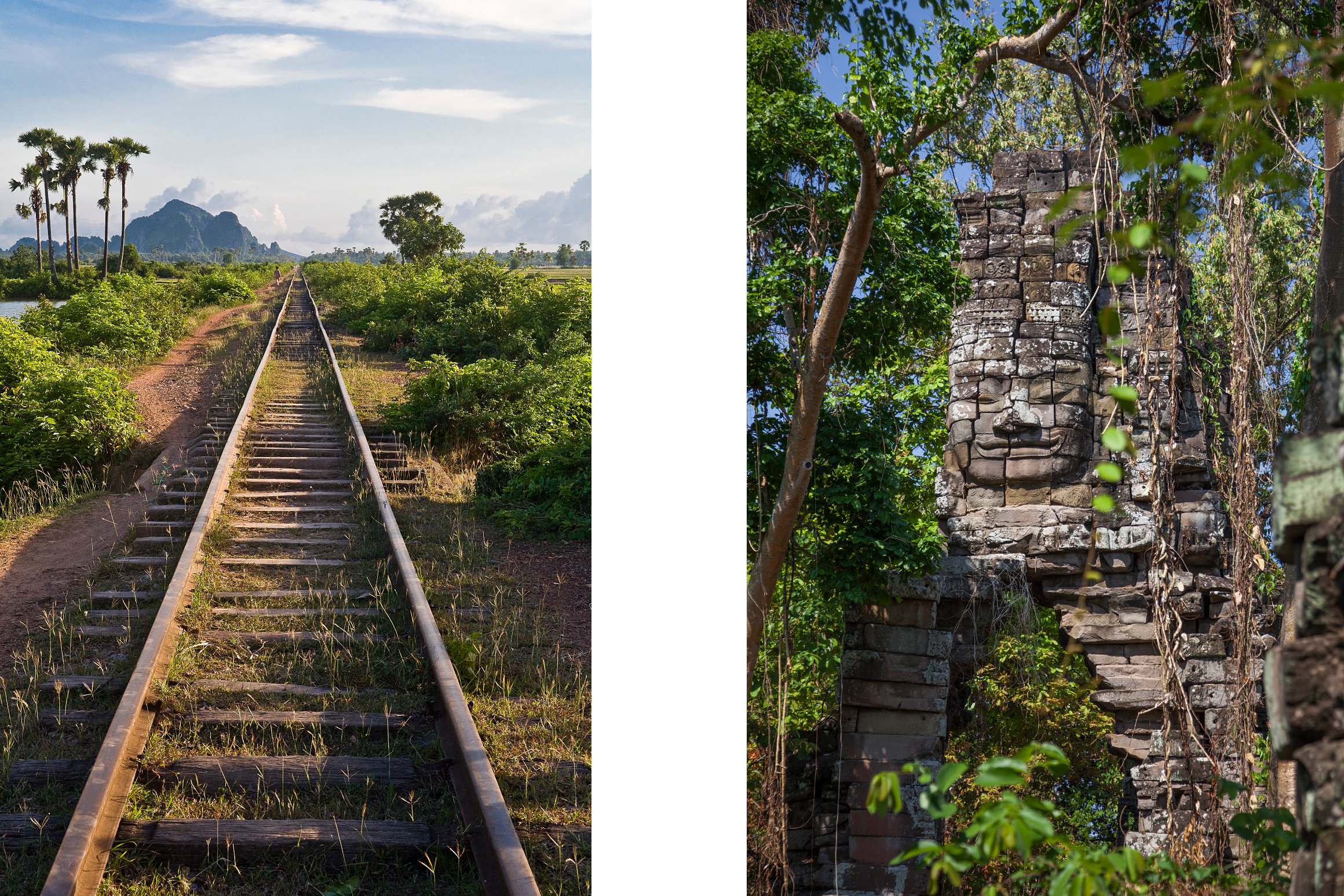 Cambodia rails and ancient temples imagery - Travel Photography
